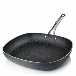 11 in. Aluminum Ultra-Durable Non-Stick Diamond Infused Square Fry Pan by GRANITESTONE