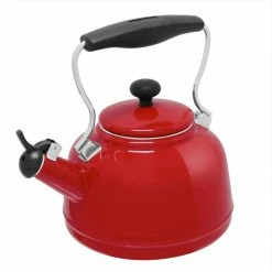 Vintage 6.8-cups Enamel-On-Steel Chili Red Tea Kettle by Chantal
