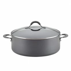 Radiance 7.5 qt. Hard-Anodized Aluminum Nonstick Stock Pot in Gray with Glass Lid by Circulon