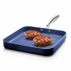 Classic Blue 10.5 in. Aluminum Ultra-Durable Non-Stick Diamond Infused Grill Pan by GRANITESTONE