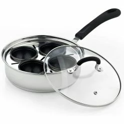 8" 4-Cup Stainless Steel Egg Poacher by Cook N Home