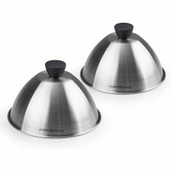 6 in. Stainless Steel Grill Cooking Steaming Dome Lid (2-Pack) by Cook N Home