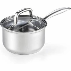 2 qt. Stainless Steel Sauce Pan with Glass Lid by Cook N Home