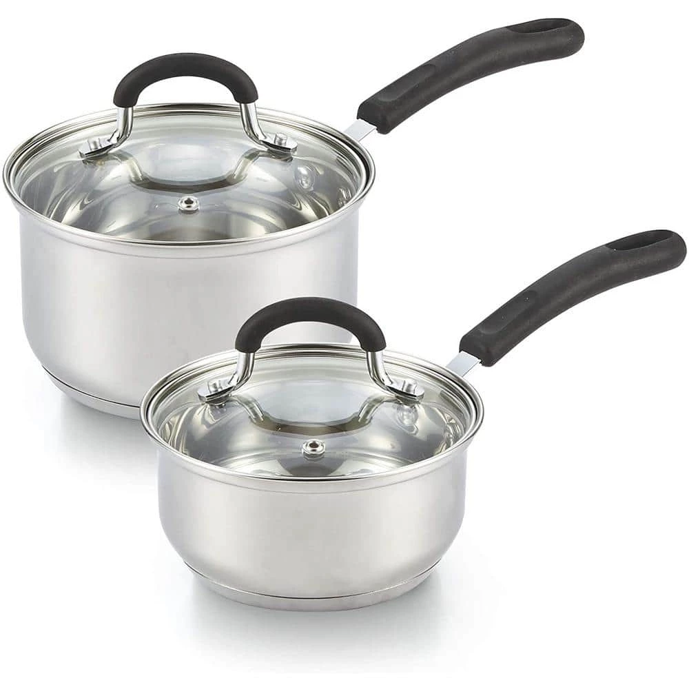 1 qt. and 2 qt. Stainless Steel Saucepan by Cook N Home