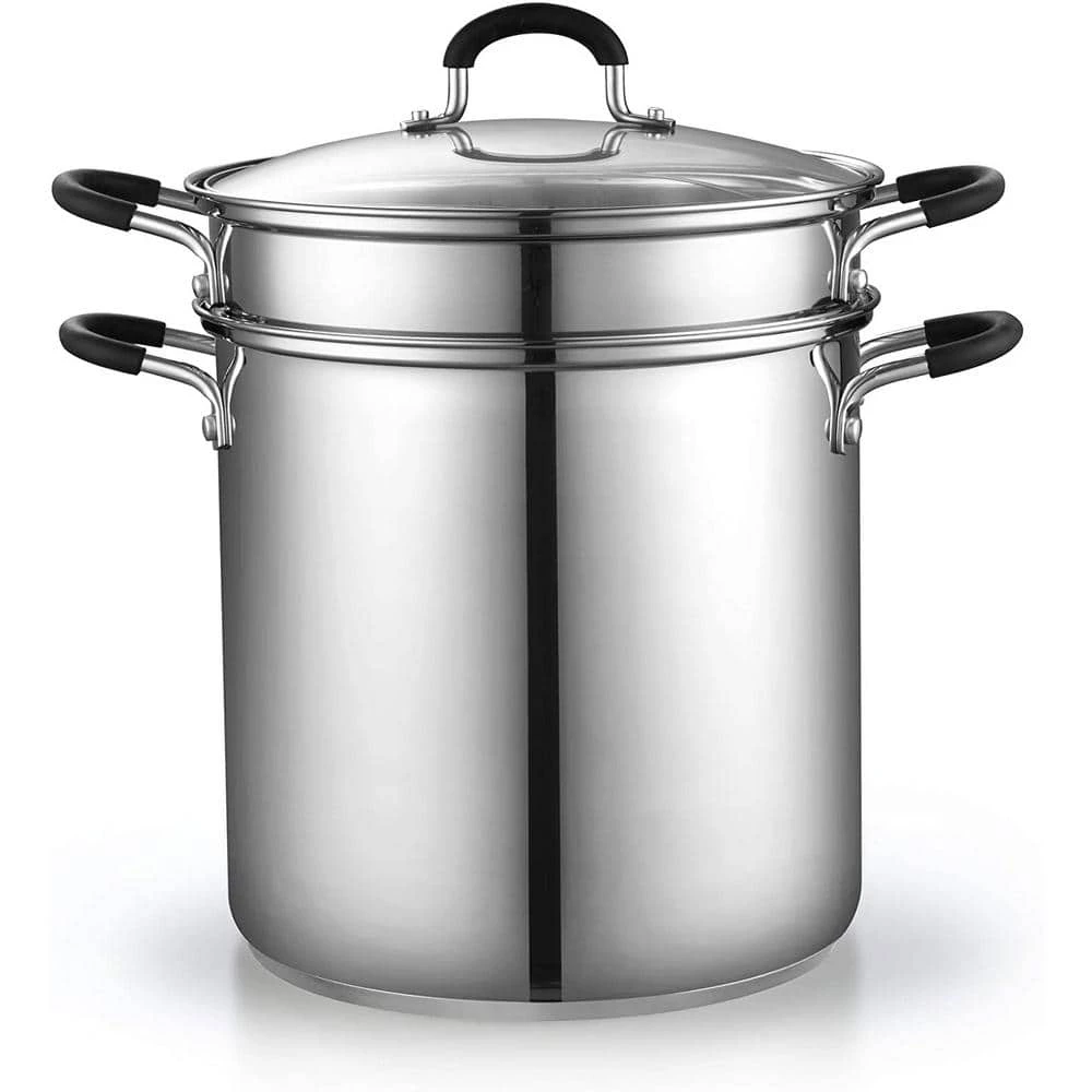 12 Qt. 4-Piece Stainless Steel Pasta Cooker Steamer Multipots by Cook N Home