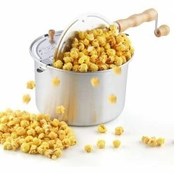 6 qt. Aluminum Stovetop Popcorn Popper Silver by Cook N Home