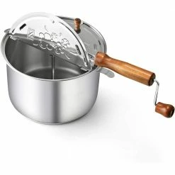 6 qt. Silver Stainless Steel Popcorn Popper by Cook N Home