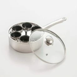 6-Cup 9 in. 18/10 Stainless Steel Egg Poacher with Non-Stick Coating by Cook Pro