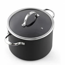 8 qt. Hard Anodized Premium Grade Aluminum Nonstick Stockpot with Cover, Black by Cooks Standard