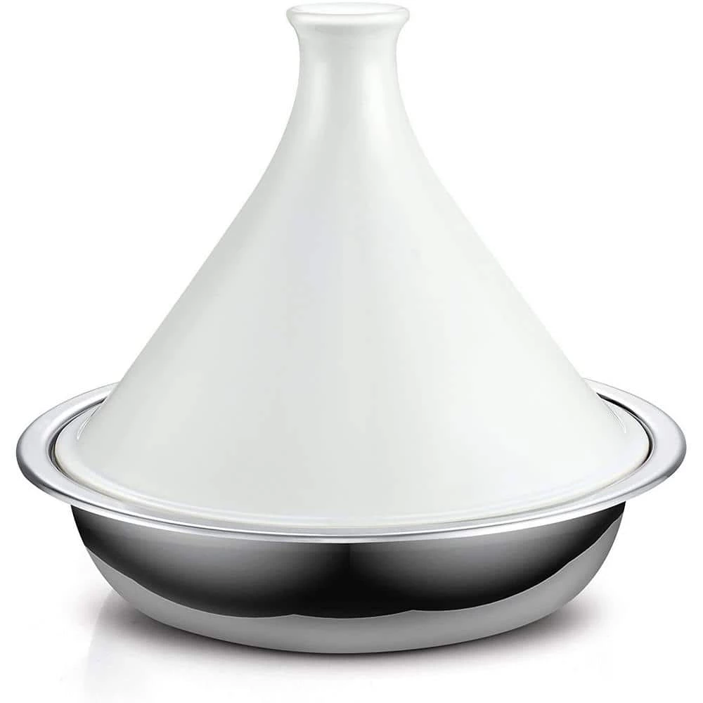 Large 14 in. Multi-Ply Clad Stainless Steel Induction Tagine Wok with Extra Glass Lid, 4.5 Quart by Cooks Standard