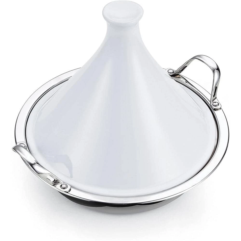 Large 14 in. Multi-Ply Clad Stainless Steel Induction Tagine Wok with 2 Handle and Extra Glass Lid by Cooks Standard - Image 6