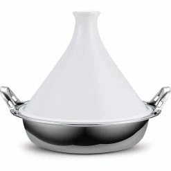 Large 14 in. Multi-Ply Clad Stainless Steel Induction Tagine Wok with 2 Handle and Extra Glass Lid by Cooks Standard