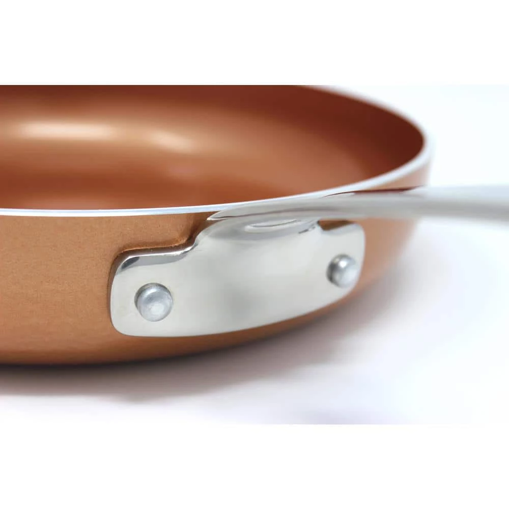3 Piece Ceramic Coated -Copper- Frying Pan Cookware Set (Induction Compatible) by Concord - Image 5