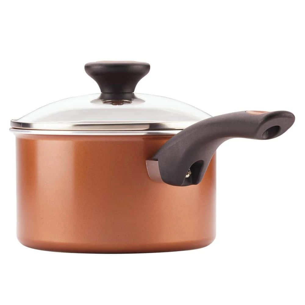 Glide 12-Piece Aluminum Ceramic Nonstick Cookware Set in Copper by Farberware - Image 2