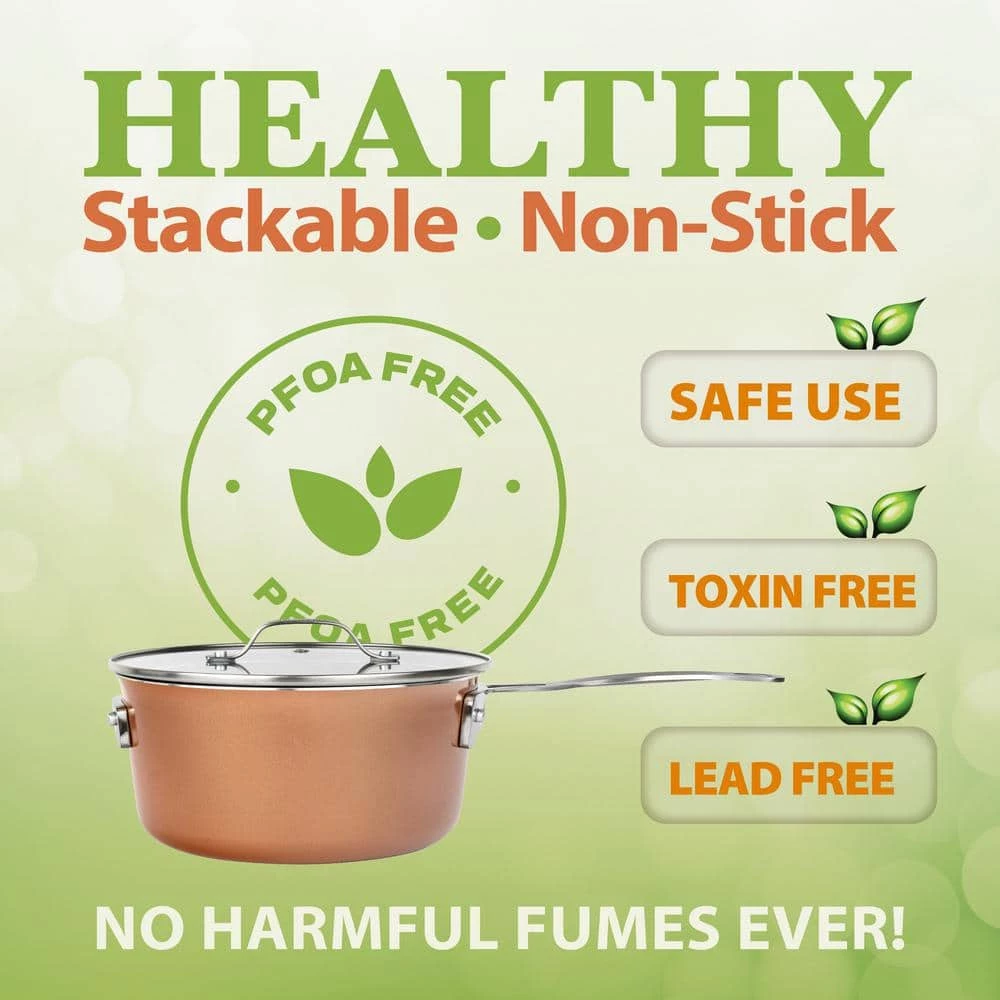 StackMaster 8-Piece Aluminum Ultra-Nonstick Cast Textured Ceramic Coating Cookware Set by Gotham Steel - Image 6