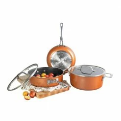 StackMaster 5-Piece Aluminum Ultra-Nonstick Cast Textured Ceramic Coating Cookware Set by Gotham Steel