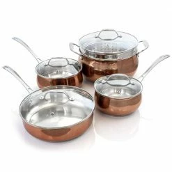 Carabello 9-Piece Stainless Steel Nonstick Cookware Set in Copper by Oster