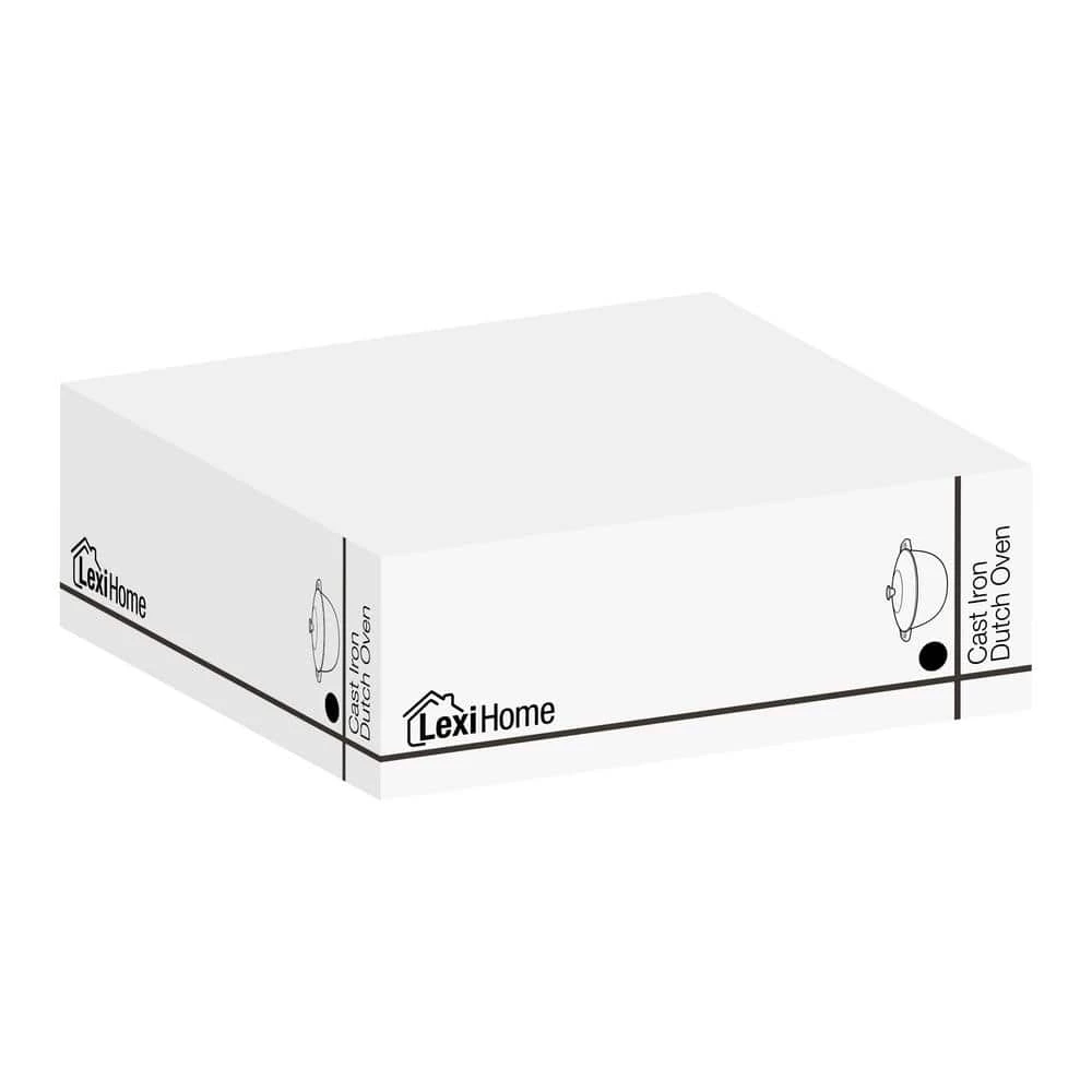 5 qt. Durable Cast Iron Low Pot Dutch Oven in Cream by Lexi Home - Image 5