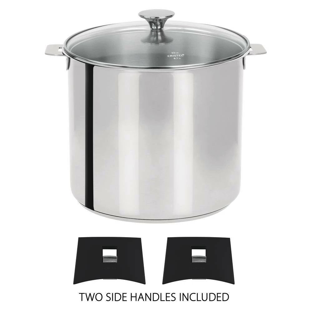 Tulipe 7.5 qt. Stainless Steel Stock Pot with Glass Lid by Cristel - Image 2