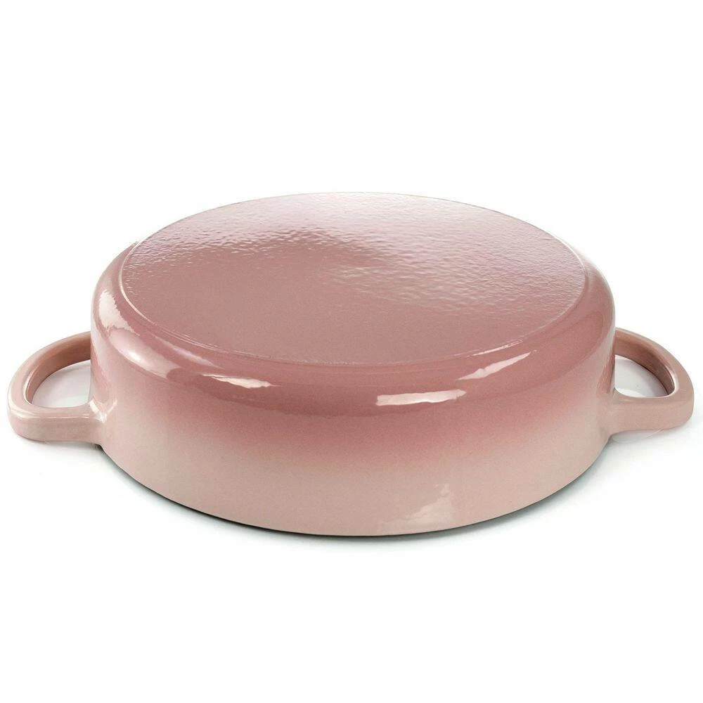 Artisan 5 qt. Blush Pink Round Enameled Cast Iron Braiser Pan with Self Basting Lid by Crock-Pot - Image 3
