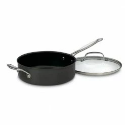 Chef's Classic 3.5 qt. Hard-Anodized Aluminum Nonstick Saute Pan in Black with Glass Lid by Cuisinart