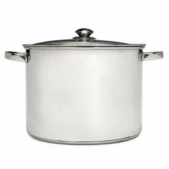 Pure Intentions 16 qt. Stainless Steel Stock Pot in Polished Stainless Steel with Glass Lid by Ecolution