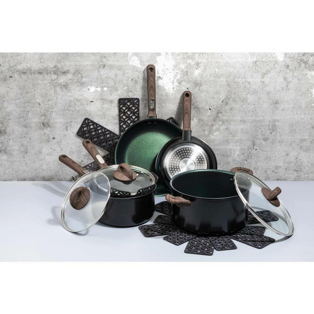 Satellite 12-Piece Aluminum Nonstick Cookware Set in Emerald by Unbranded - Image 8