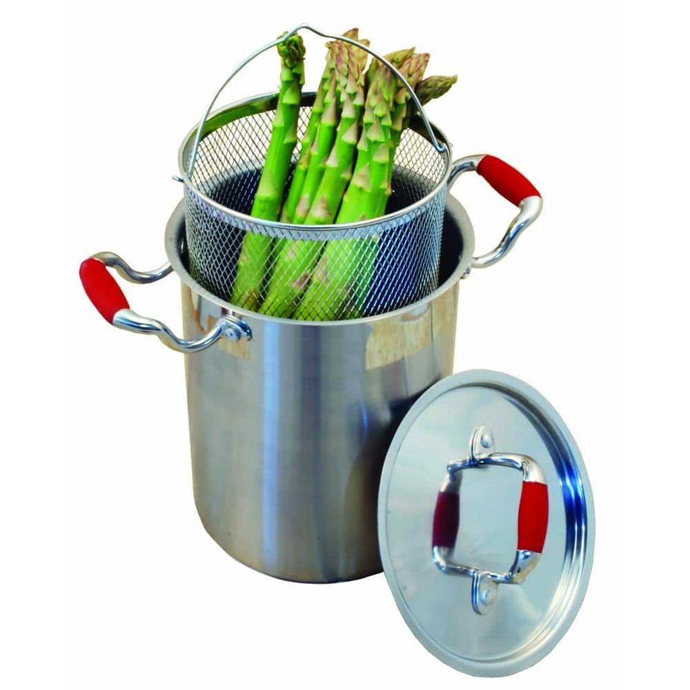 4.25 Qt. Professional Stainless Steel Vegetable Cooker with Wire Basket and Lid by ExcelSteel - Image 7