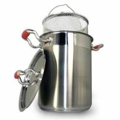 4.25 Qt. Professional Stainless Steel Vegetable Cooker with Wire Basket and Lid by ExcelSteel