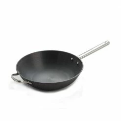 13 in. Cast Iron Chinese Wok with Assist Handle by ExcelSteel
