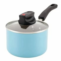 2 qt. Aqua Blue Farberware Smart Control Aluminum Nonstick 2-Saucepan with Lid