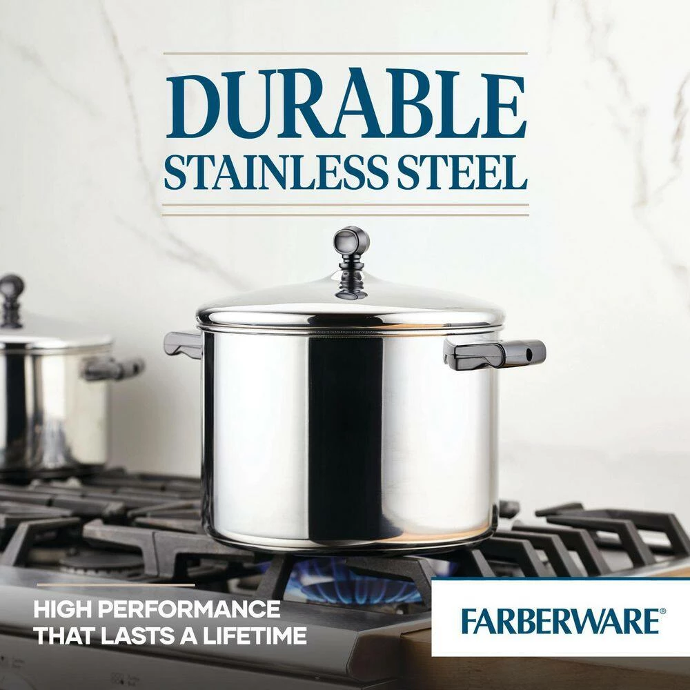 Classic Series 8 qt. Stainless Steel Nonstick Stock Pot with Lid by Farberware - Image 6