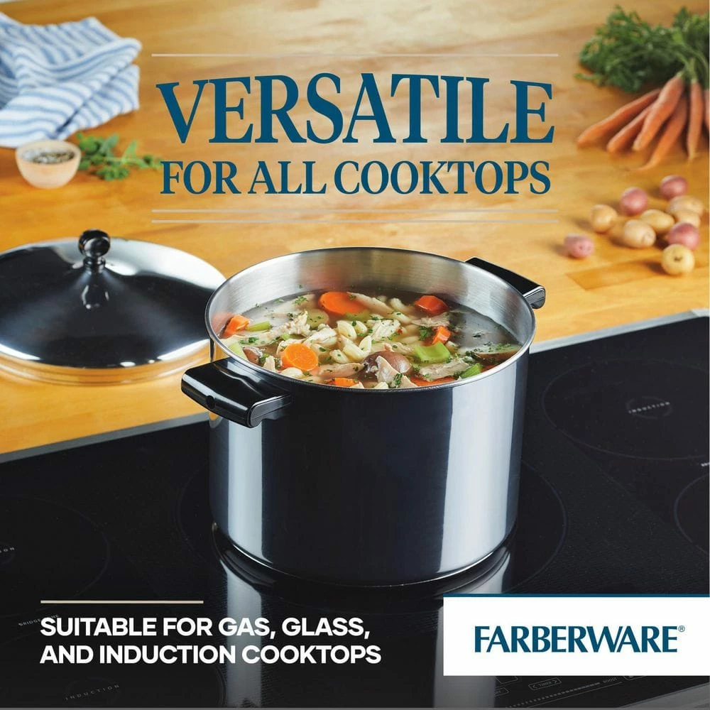Classic Series 8 qt. Stainless Steel Nonstick Stock Pot with Lid by Farberware - Image 5