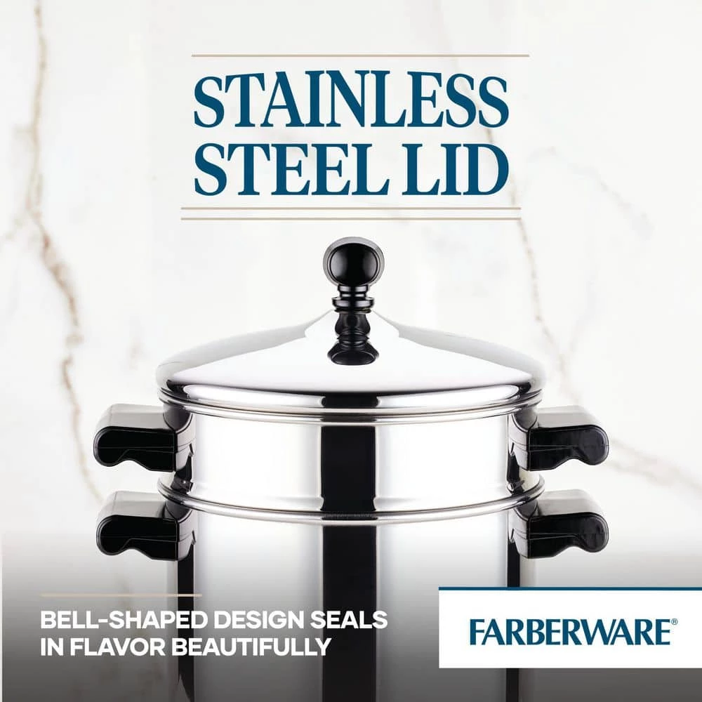 Classic Series 3 qt. Stainless Steel Stack N Steam Sauce Pot by Farberware - Image 7