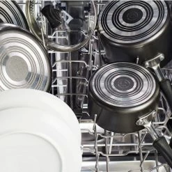 Cookstart 12.25 in. Aluminum DiamondMax Nonstick Wok with Lid, Pewter by Farberware