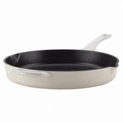 Home Collection 10 in. Cast Iron Skillet in French Vanilla with Pour Spout by Ayesha Curry