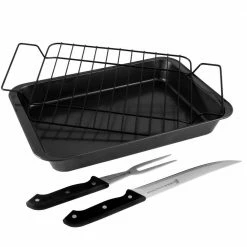 Reilly 4-Piece Non-Stick Carbon Steel Roaster Set by Gibson Home