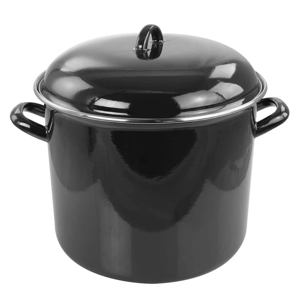 12 qt. Enamel on Steel Stock Pot with Lid by Gibson Home