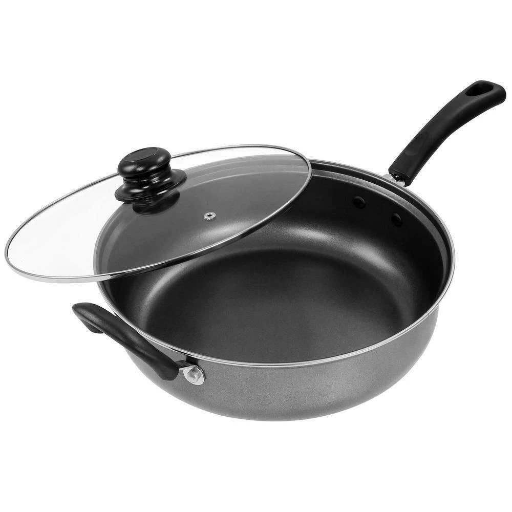 3 qt. Aluminum Highberry Grey Chicken Fryer Saute Pan with Lid by Gibson - Image 3