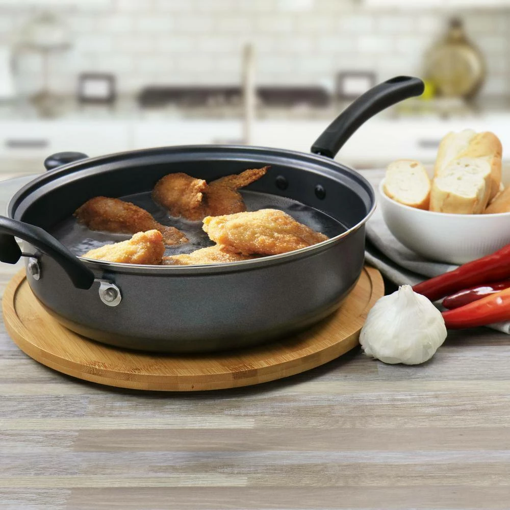 3 qt. Aluminum Highberry Grey Chicken Fryer Saute Pan with Lid by Gibson - Image 7