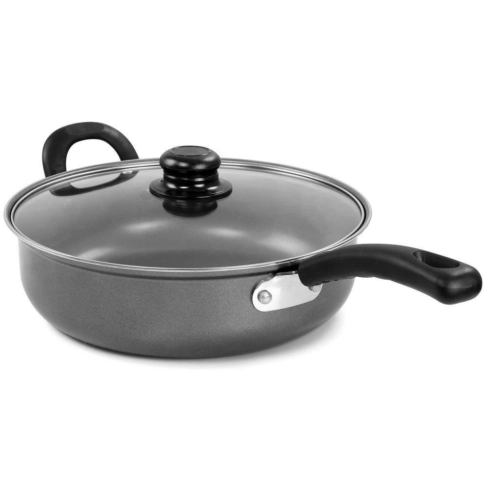 3 qt. Aluminum Highberry Grey Chicken Fryer Saute Pan with Lid by Gibson - Image 2