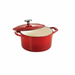 Gourmet 3.5 qt. Round Enameled Cast Iron Dutch Oven in Gradated Red with Lid by Tramontina