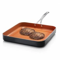 10.5 in. Aluminum Ti-Ceramic Non-Stick Square Grill Pan by Gotham Steel