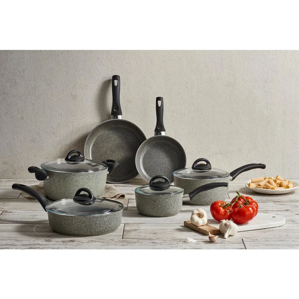 Parma 10-Piece Aluminum Ceramic Nonstick Cookware Set in Gray by Ballarini - Image 7