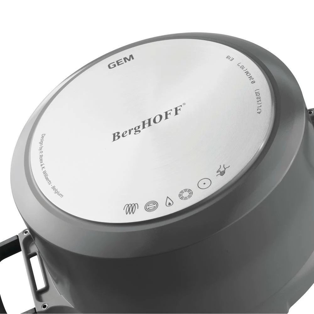 GEM Stay Cool 3.2 qt. Cast Aluminum Nonstick Saute Pan in Gray with Glass Lid by BergHOFF - Image 2