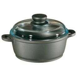 Tradition 2.5 qt. Round Cast Aluminum Nonstick Dutch Oven in Gray with Glass Lid by Berndes