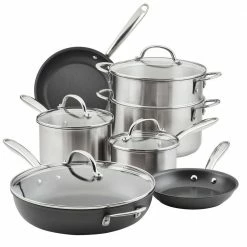 11-Piece Stainless Steel Professional Cookware Set with Lids by Rachael Ray