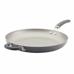 14.5 in. Aluminum Nonstick Create Delicious Frying Pan with Helper Handle in Gray Shimmer by Rachael Ray