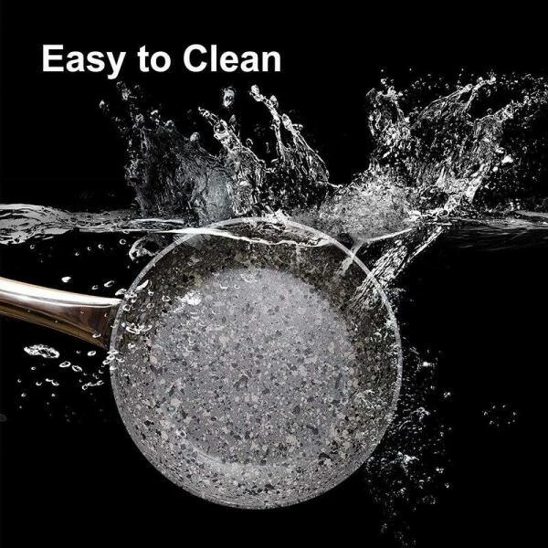 CSK 11 in. Granite Aluminum Non-Stick Frying Pan in Gray with Lid by Unbranded - Image 6