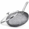 CSK 11 in. Granite Aluminum Non-Stick Frying Pan in Gray with Lid by Unbranded